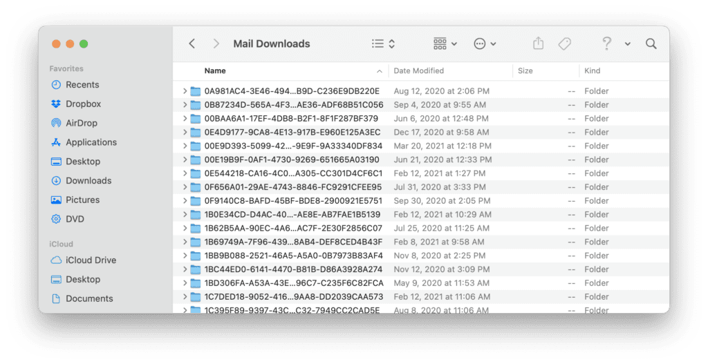 Mail caches save attachments temporarily to disk