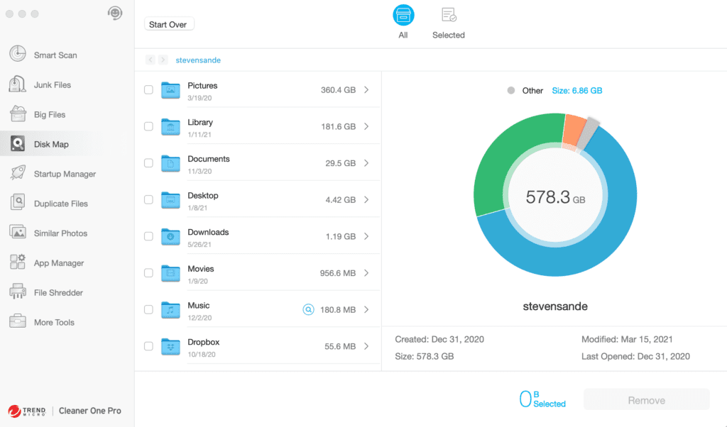 Disk Map visually displays how your storage is being utilized