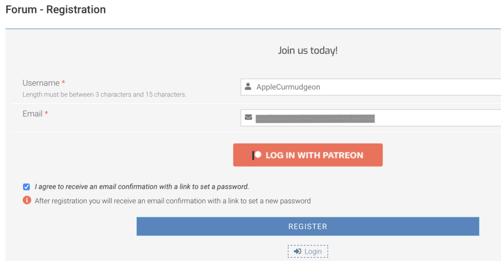 Just dream up a user name and enter a valid email address to join AWT Chat