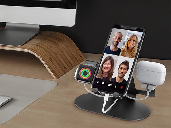 Trio 3-in-1 aluminum desktop charging stand