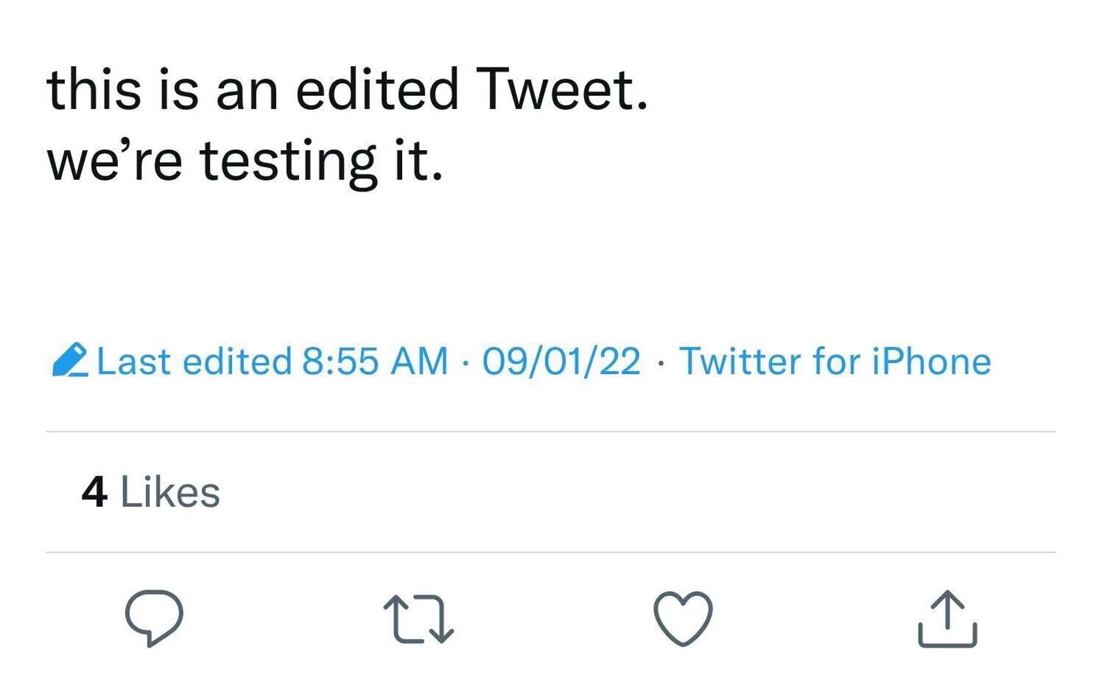 An edited tweet