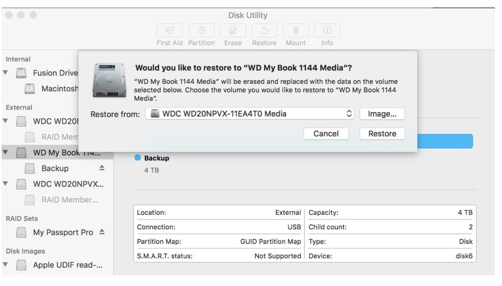 mac os disk utility restore image