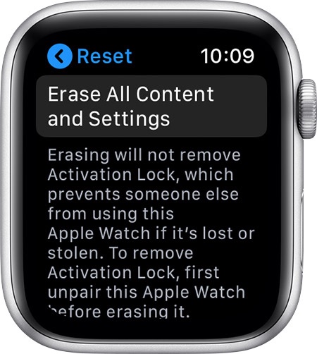 Apple watch cannot erase all content and settings new arrivals