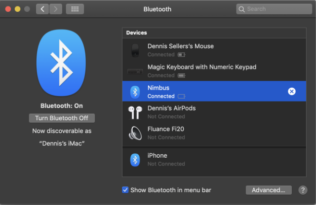 nimbus controller mac mapping