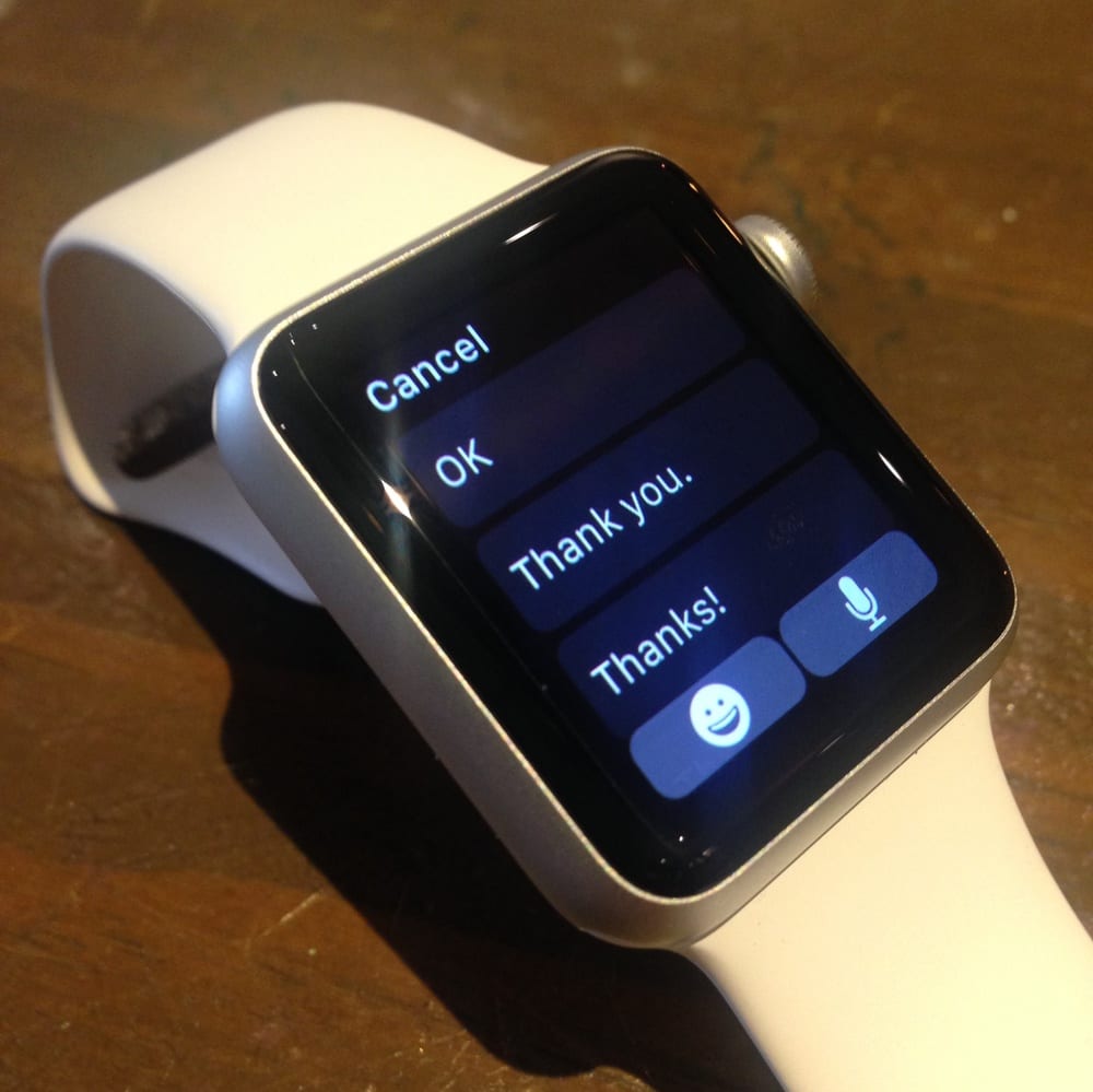 Apple watch default online replies list