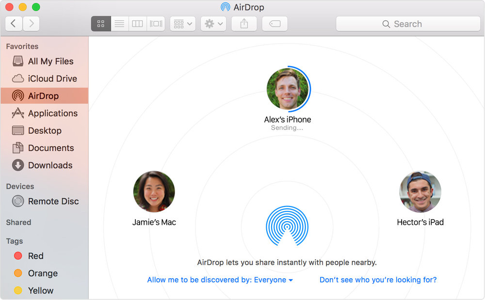 airdrop mac to iphone where are images